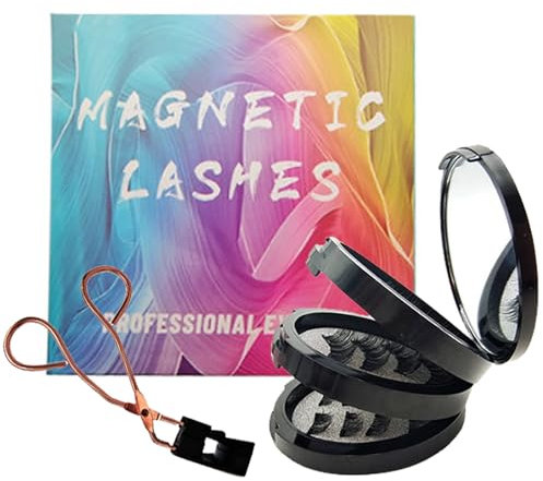 Joyeee Magnetische Wimpern, 5 Paar wiederverwendbare falsche Wimpern, 3D-natürlich aussehende Cluster, einzelne Wimpern-Set mit Applikator-Pinzette, kein Kleber, DIY-Wimpernverlängerungs-Set