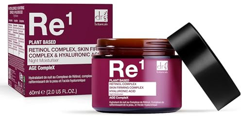 Dr BOTANICALS Anti-Aging Hautstraffende Retinol Nachtfeuchtigkeitspflege mit Hyaluronsäure und Hautstraffungskomplex, Retinol-Creme bekämpft Falten, spendet Feuchtigkeit und Straffung für jugendliche