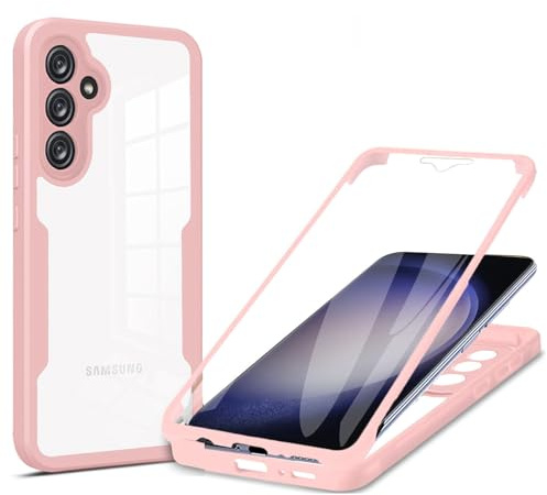 betterfon Funda para Samsung Galaxy S23 FE de 360 grados, con protector de pantalla integrado, color rosa