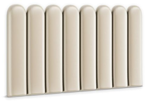 Muralo Wandkissen Gepolstert, Kunstleder, Wandpolster - 30x100 cm, Creme | Wandpaneel, ideal als Bettkopfteil oder Lendenkissen - für Schlafzimmer und Wohnzimmer, einfache Anbringung mit Montagekleber
