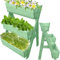 YOURSGARTEN Blumentopf|Übertopf |Blumenkübel|Pflanzentopf|Blumenkasten aus Holz Blumentreppe mit Blumentrögen 64cm Grün