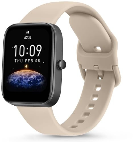 Tobfit Cinturino per Amazfit Bip U Pro/Lite/S/3, 20mm in Silicone Sportivo per Smartwatch (Pietra)