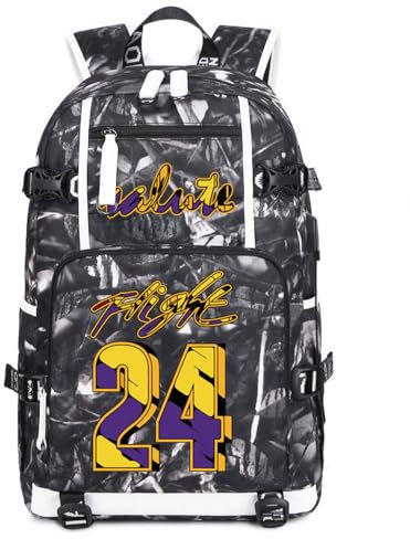 LUDIOPSG Basketball KB24 Multifunktions Rucksack Reise Laptop Fans Flammenelement Tasche für Männer und Frauen (Grau - 2)