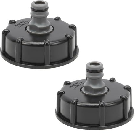 Anlseiod 2 Stück IBC Tankadapter Verbindungsstück, S60x6, 1/2 Schnuller-Ventiladapter, Geeignet für den Anschluss von Gartenschläuchen, IBC-Wassertanks, Regenwassertanks IBC Container zubehör