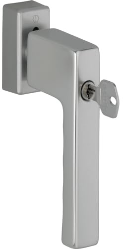 HOPPE 11738005 Edelstahl Effekt Fenstergriff Toulon Sperrzylinder, VK 32-42 mm, Aluminium, schwarz matt