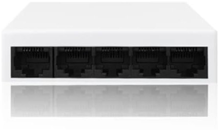 VENEKA Conmutador Ethernet de red no gestionado de 100 m Hub de conmutación LAN RJ45 rápido Switch Ethernet Smart Desktop Switch un 5 puertos enchufe europeo