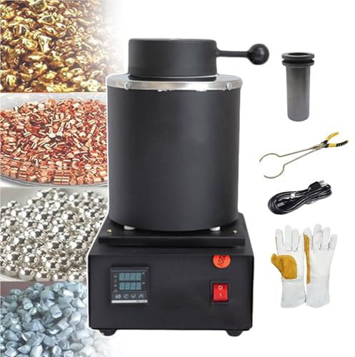 forplubossmmp Horno De Fundición Eléctrico De 3Kg con Crisol De Grafito/Máquinas De Fundición De Joyas De Metal De 40 A 48 Minutos De Fusión Completa/Horno De Fusión para Fundir Metales,Black