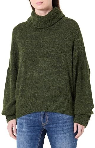 ICHI IHKamara Damen Rollkragenpullover Pullover Pulli mit Rollkragen Rippbündchen leicht elastisch Loose fit