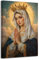 LZIMU Bild der Jungfrau Maria Wandkunst katholische Wanddekoration religiöses Gemälde Madonna Maria mit Krone Leinwanddruck Kirchenwanddekoration Gerahmt (Gold, (30.00 x 45.00 cms))