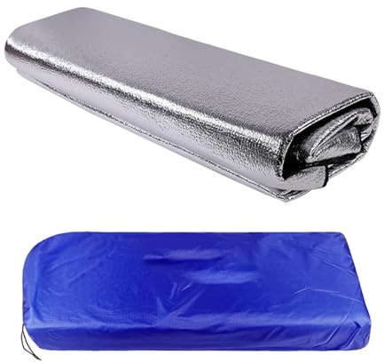 Isoliermatte Zeltmatte Isomatte Thermomatte mit Alu-Folie aus Aluminiumfolie Schlafmatte für Camping Isoliermatte Isolierdecke Faltbare Zeltmatte Bodenmatte Thermomatte Matte(150x200cm)