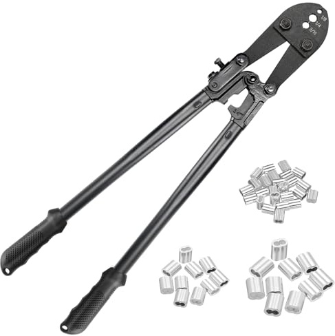 TooTaci 24 In Hand Swaging Tool, Wire Rope Crimping Tool for 1/8-1/4 Cable