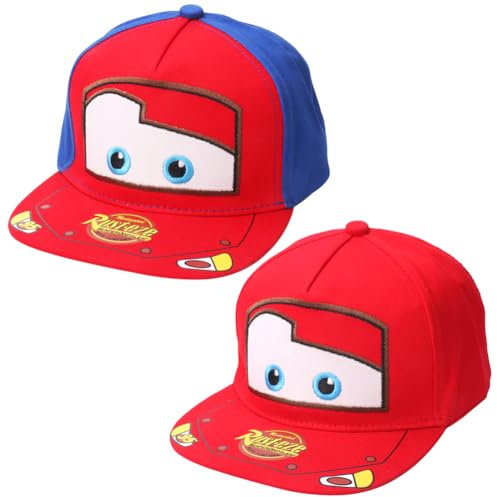 2 Stück Car Cap, M-ccQueen Children's Baseball hat, Cartoon Snapback, Adjustable, Sommer Mützen, Sonnenschutz Mütze Jungs, Kappe Baseball Hat 2-8 Jahre