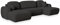 Masseno Ecksofa Savona P mit Schlaffunktion U-Form, Sofa mit Bettkasten, Wohnzimmersofa, Couch, Soffa, Bettsofa, Couchgarnitur- Schwarz, POSO 135