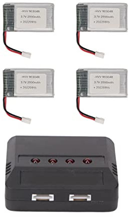 4pcs 903048 3,7V 2000mAh RC Drone Battery Set, Batterie au Lithium UAV Légère pour H11D H11C, Accessoire de Quadcoptère de Transport Facile