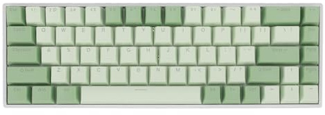 Acouto 68 Tasten 60% Mechanische Tastatur Matcha -Thema Red Switch RGB Backlit USB Kabeltastatur für 2000 ME XP 7 8 10 für HarmonyoS Dieses Mechanische Kabel 2 -Anhänger Tastatur