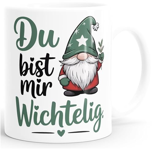 SpecialMe® Tasse Weihnachten Wichtel Zwerg Spruch Botschaft Geschenkidee Freunde Familie Lieblingskollegen Weiss standard