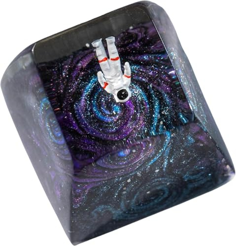 Astronaut Galaxy Artisan Keycap – Hand-Crafted Resin R1 Profile for Mechanical Keyboard (Cherry MX/Gateron/Kailh Compatible (Astronaut-1)