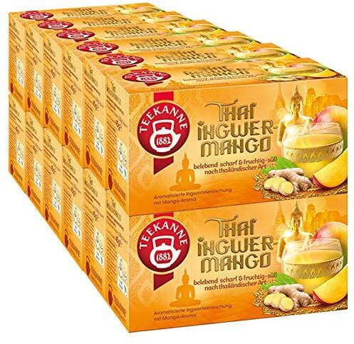 Teekanne Thai Ingwer-Mango, 12er Pack (12 x 20 Teebeutel), 12 x 45 g