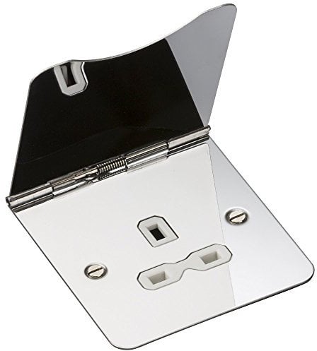 Knightsbridge FP7UPCW 13 A 1G Unswitched Floor Socket, Polished Chrome