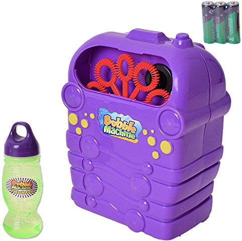 TE-Trend Design Bubble Machine Seifenblasenmaschine Bubble Maker Seifenblasen Macher Kinder Maschine Kinderspielzeug Toys Lila