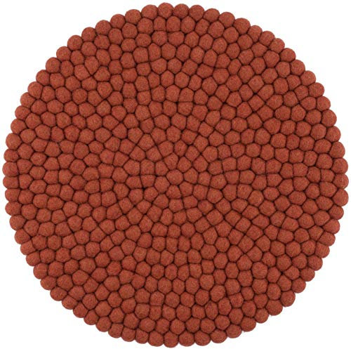 myfelt Filzkugel Sitzauflage Stuhlauflage - Lora - rund, Ø 36 cm, Rostrot