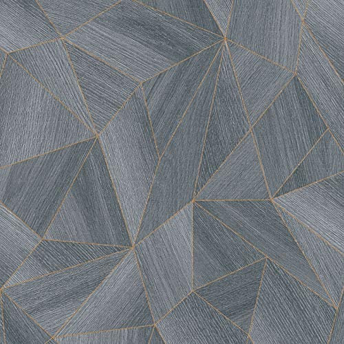 Papier peint design pour salon & chambre | Papier peint gris anthracite et doré 36133-3 | Papier peint géométrique Daniel Hechter en ligne
