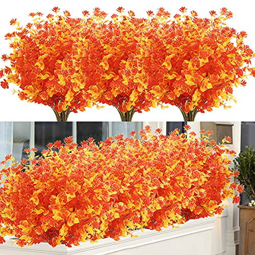 ArtBloom 24 Sträuße künstliche Herbstblumen, farbechte Fake-Herbstpflanzen, künstliches Grün für Innen- und Außenbereich, für Thanksgiving, Weihnachten, Hochzeit, Party, Heim- und Garten-Dekor