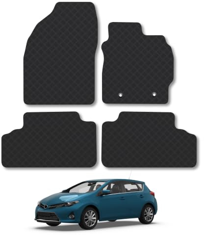 Fits Toyota Auris (2007-2012) 3mm Rubber Car Floor Mats | Tailored Fit Waterproof Non-Slip Boot Liner Full Coverage Compatible Accessory Protector Easy-Clean