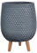 IDEALIST 15cm Indoor Plant Pot | Honeycomb Sage Green Reinforced Stone Planter with Legs | Flower Pot Cover D15 H34 cm, 4 litres
