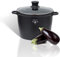 ROYALTY LINE - Suppentopf 28cm 10,5L schwarz Marmorbeschichtung Antihaft Topf Topf mit Glasdeckel