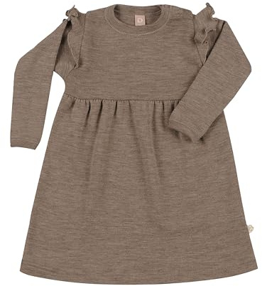Dilling Kleid aus natürlicher Merinowolle für Babys Braun meliert 92