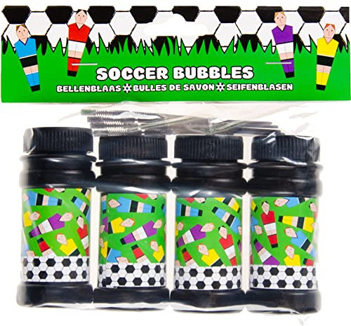 4X Seifenblasen * Fussball * | Mitgebsel zum Soccer Kindergeburtstag, Mottoparty und Kinderparty ┃ Kinder lieben Diese Bubbles | Spiel & Spaß