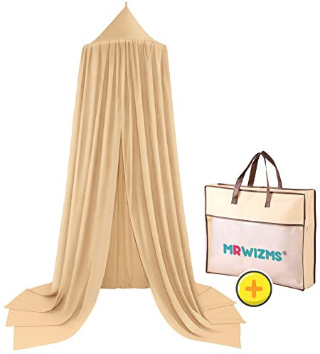 Baldachin Kinderzimmer Betthimmel, Kinder Babys Bettvorhang,Babyzimmer Deko Schlafzimmer Kuppel Spiel Zelt Moskitonetz, zum Geburtstag Weihnachten,Höhe 270 cm (Khaki)