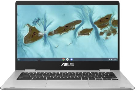 ASUS Chromebook C424 | Schermo Antiriflesso HD da 14 | Intel Celeron N4020 | 8GB RAM | 64GB eMMC | Intel UHD Graphics 600 | ChromeOS | Tastiera QWERTZ | Argento