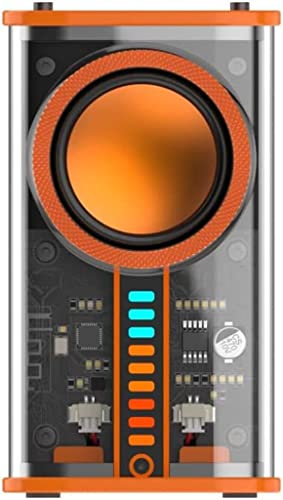 2023 Nouveaux haut-parleurs Bluetooth avec son stéréo à lumière LED, haut-parleur Bluetooth sans fil Mecha transparent de Tokyo, haut-parleur sans fil portable pour camping de plage (transparent)