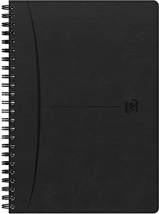 Oxford Signature Notizbuch A5, liniert, 7 mm Rand, 160 Seiten, vollgebunden, Kunstleder, schwarz