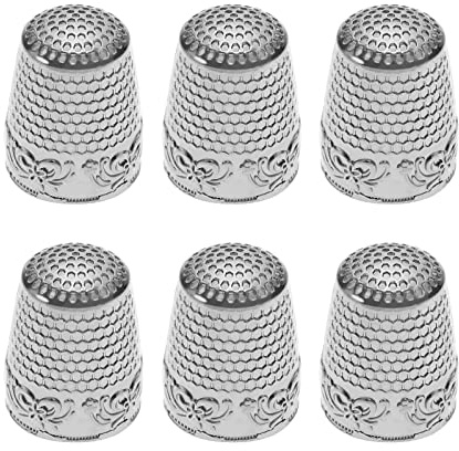 SG Store 6 Stück Näh-Fingerhut Metall Fingerschutz Fingerhut Fingerhut Nähen Quilten Handwerk DIY Nähwerkzeug für Handnähen Handarbeit Stickerei Silber