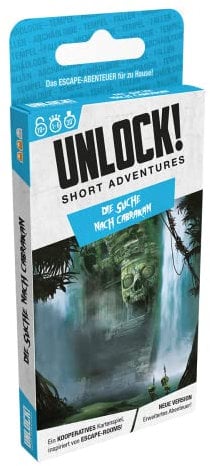 Asmodee, Unlock! Short Adventures – Die Suche nach Cabrakan, Familienspiel, Rätselspiel, 1-6 Spieler, Ab 10+ Jahren, 30 Minuten, Deutsch