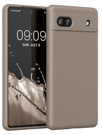 kwmobile Handyhülle für Google Pixel 6a Hülle, für Pixel 6a Case - Hülle Silikon - kabelloses Laden - Taupe