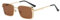 WDZAYXC Klassische Rechteckige Sonnenbrille Retro Metallrahmen Gläser Vintage Rechteck Sonnenbrille für Damen und Herren(Gold/Braun)