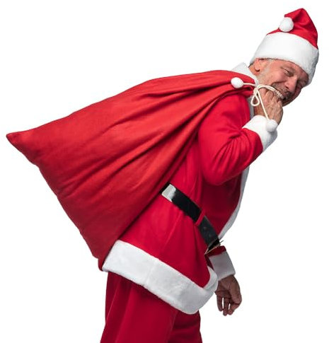Boland 13395 - Geschenkesack, 60 x 100 cm, Tasche für Weihnachten, Weihnachtsmann Sack, Geschenkbeutel