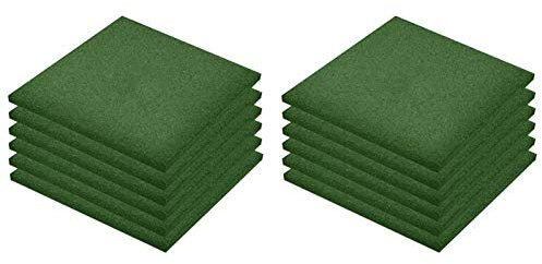 Gecheer 12 pz Piastrelle,Anticaduta,in Gomma,Verde,50x50x3 cm,Pavimenti Anticaduta in Gomma