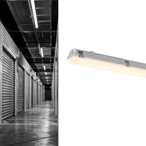 SLV Wand- und Deckenaufbauleuchte 1007490 / Decken- und Wand-Beleuchtung innen, LED Spot, Aufbau-Leuchte, Wandaufbauleuchte, Decken-Strahler / IP66 3000/4000K 32W 3860 / 4130lm grau