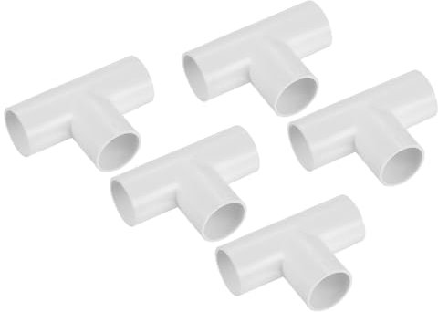 sourcing map Accoppiatore a T in PVC, 25 mm, 3 vie, per tubo elettrico, confezione da 5
