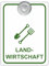 Indigos UG - Schild Landwirtschaft - 9x12 cm - Aluverbundplatte mit Saugnapf - Innenbefestigung für Ihr Auto - UV-Beständig - Einsatzschild - Hinweisschild - Warnschild