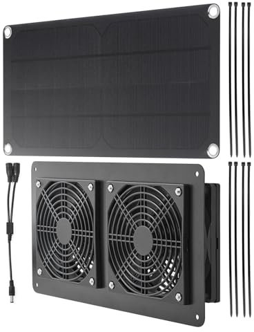 Ventilateur solaire de grenier, 10 W 12 V, alimenté par l'énergie solaire, ventilateur de grenier, ventilateur solaire portable étanche pour serres, pot d'échappement de camping