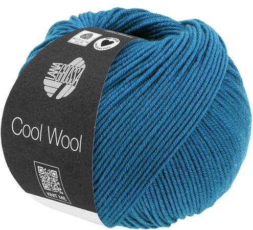 LANA GROSSA Cool Wool Uni | Extrafeine Merinowolle waschmaschinenfest und filzfrei | Handstrickgarn aus 100% Schurwolle (Merino extrafein) | 50g Wolle zum Stricken & Häkeln | 160m Garn FB 2108