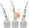 HOSSIAN Reed Diffuser-3pcs Empty Bottles with 28pcs Reed Sticks- Refillable Diffuser Jars for Home Oil Fragrance Decoration Girl Women Gift(Frosted Glass)