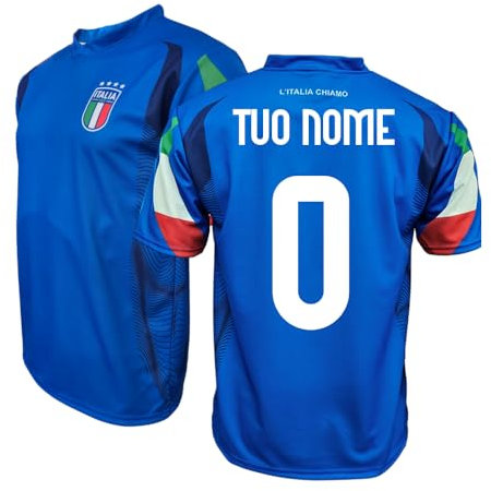 ZeroPlayer FIGC Italia Replica Ufficiale Maglia Home Kit 2024 Nazionale Italiana di Calcio - Personalizzabile Taglia XX-Large