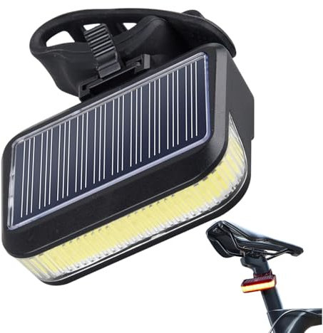 Luce solare per bicicletta - Set di luci anteriori e posteriori per bicicletta a energia solare | Luci da ciclismo ricaricabili, luce posteriore di guida notturna a energia solare per bicicletta d